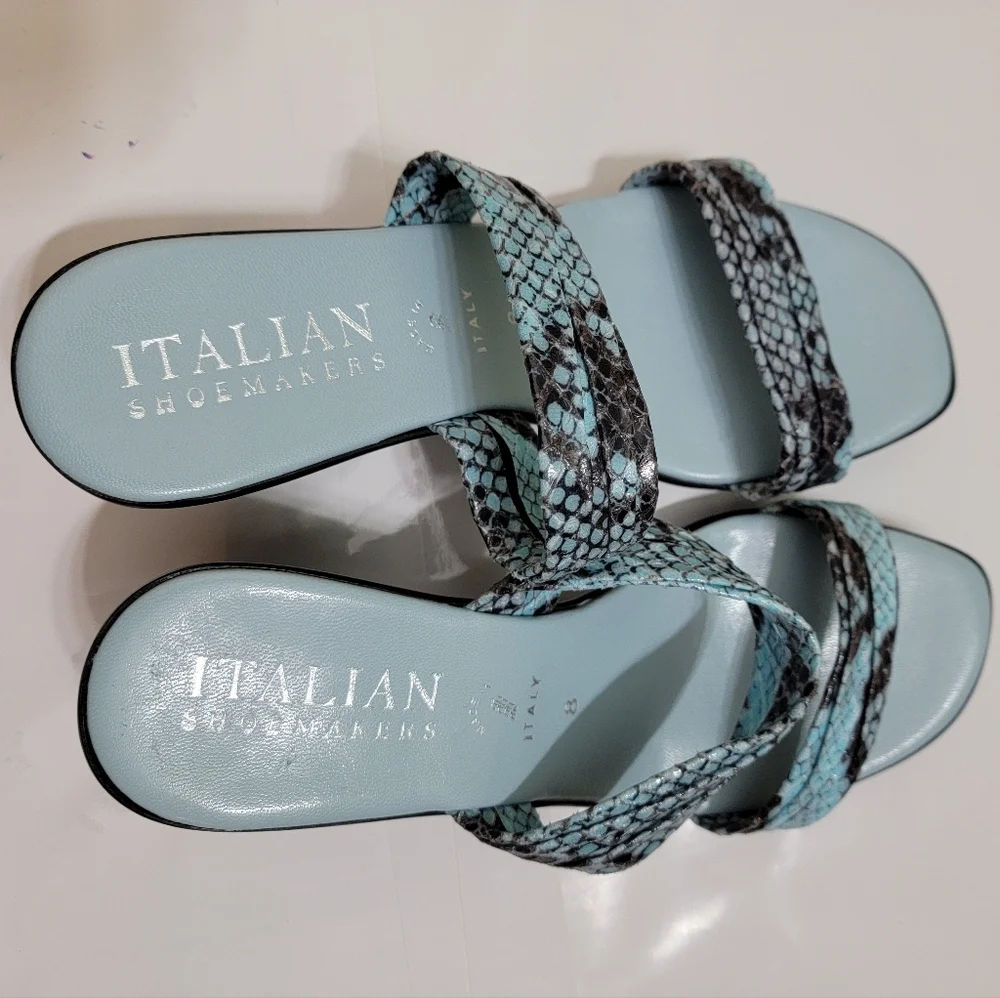 ITALIAN SHOEMAKERS Animal Print Wedge Sandals! Size 8 - Picture 6 of 8
